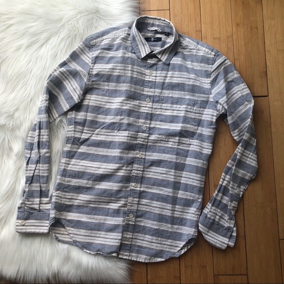 Seven 7 For All Mankind Striped Button Up Shirt - Picture 2 of 4